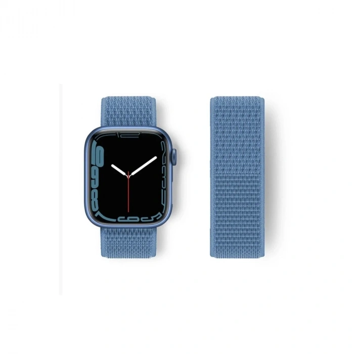 Mey İthalat®   Watch 42mm Hasırlı Cırtcırtlı Kordon - Mavi