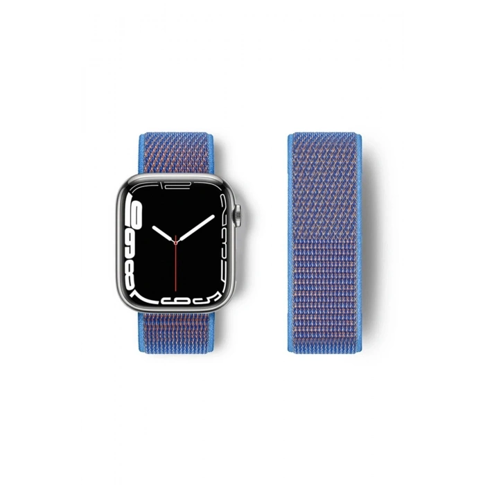 Mey İthalat®   Watch 42mm Hasırlı Cırtcırtlı Kordon - Mor