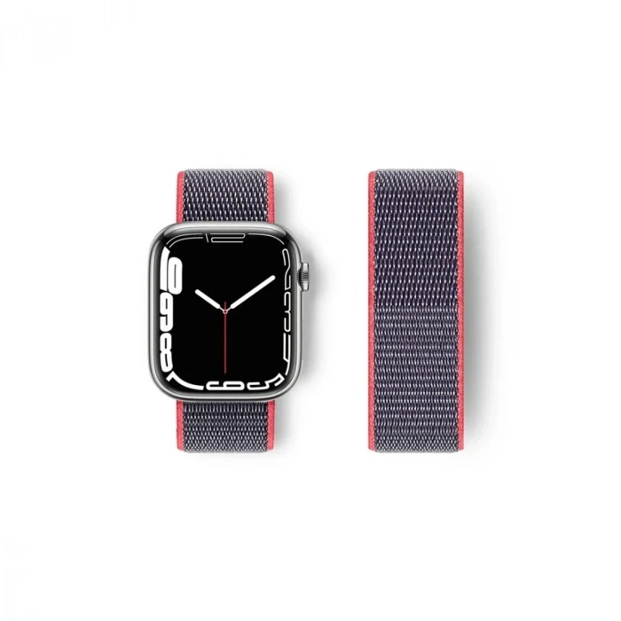 Mey İthalat®   Watch 42mm Hasırlı Cırtcırtlı Kordon - Pembe