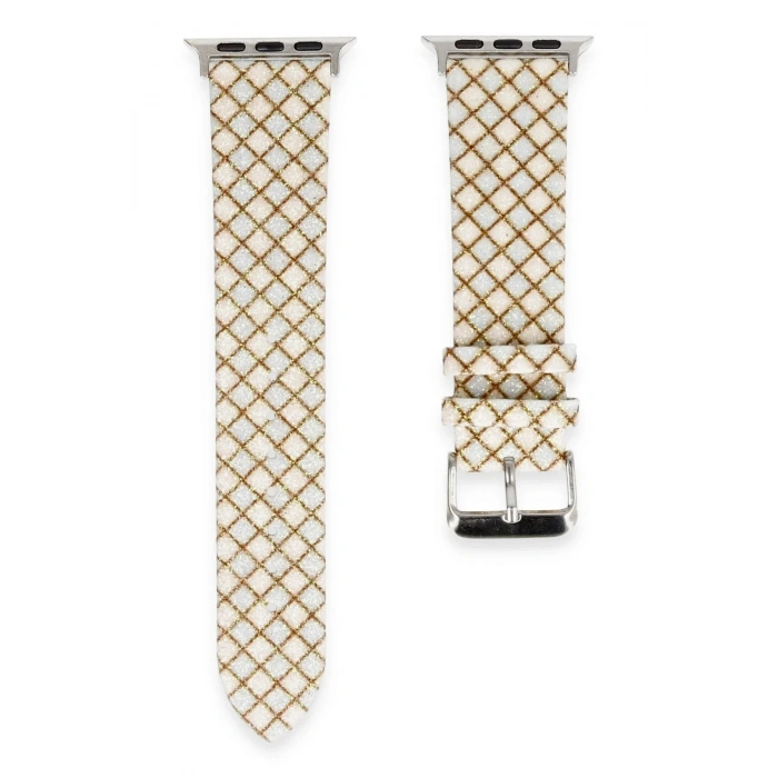 Mey İthalat®   Watch 42mm Karo Motif Kordon - Mavi