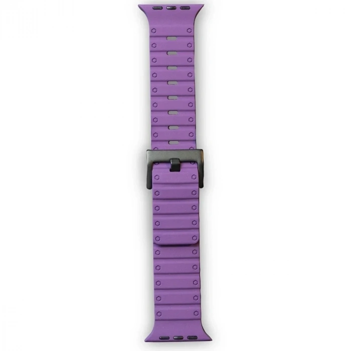 Mey İthalat®   Watch 42mm Magnus Mıknatıslı Silikon Kordon - Mor