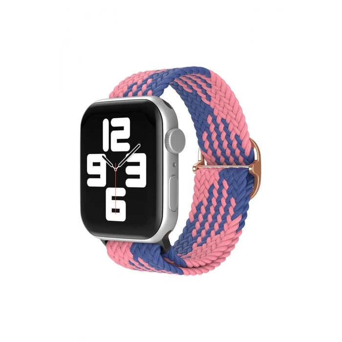 Mey İthalat®   Watch 42mm Star Kordon - Pembe-Mavi