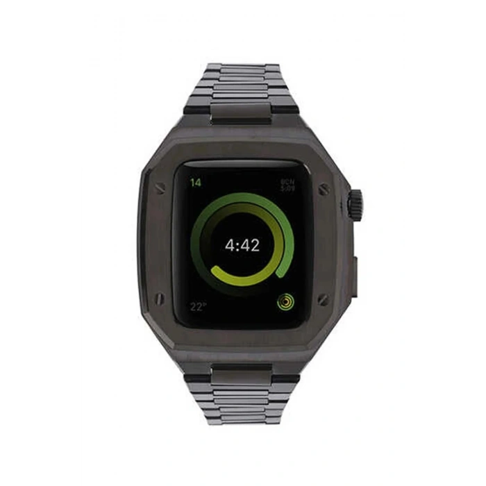 Mey İthalat®   Watch 44mm Metal Petek Kasalı Kordon - Siyah