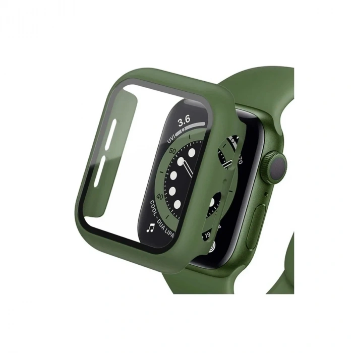 Mey İthalat®   Watch 45mm Camlı Kasa Ekran Koruyucu - Koyu Yeşil