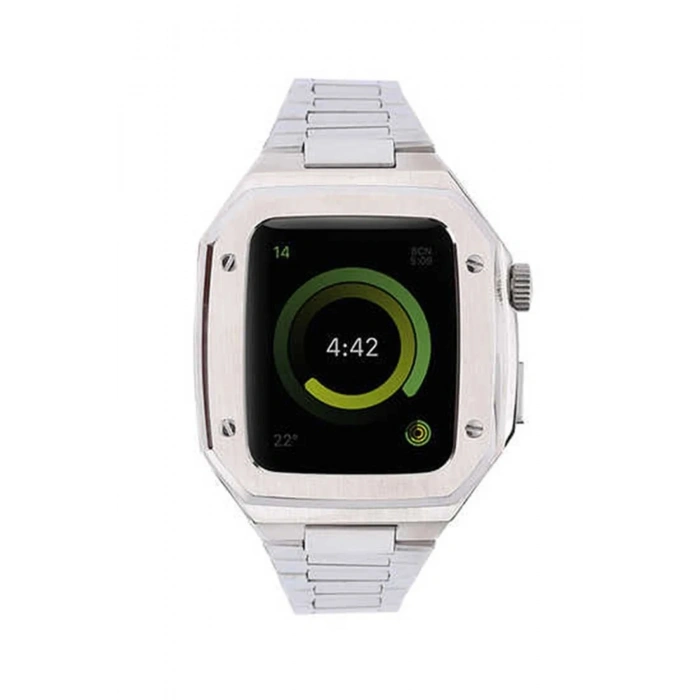 Mey İthalat®   Watch 45mm Metal Petek Kasalı Kordon - Gümüş