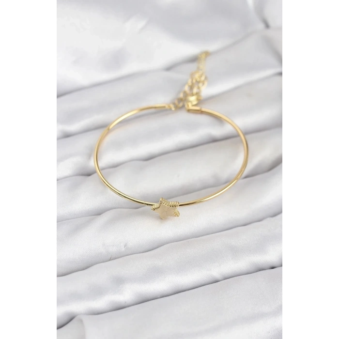 Mey İthalat® Yıldız Model Gold Renk Kadın Bileklik