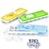 BiiShe® 12li Kapaklı Yapışmaz Silikon Tabanlı Plastik Küp Buz Kalıbı