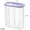 BiiShe® 2 Kapaklı Ölçekli Erzak Kuru Gıda Saklama Kutusu Kabı 2,4 Litre-SA940