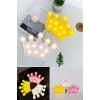 BiiShe® 3D Dekoratif Pilli Kraliçe Tacı Model Led Masa ve Gece Lambası