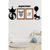 BiiShe® DECO103 Supermen Dekoratif Duvar Süsü Tablo Aksesuar Ahşap Tasarım Hediye Pano Sticker Seti