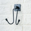 BiiShe® Kendiliğinden Yapışkanlı Siyah Paslanmaz Metal Bornoz ve Havlu Askılığı