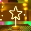 BiiShe® Yıldız Tasarımlı Neon Led Masa Ve Gece Lambası Dekoratif Işık