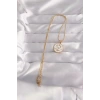 Mey İthalat® 316L Çelik Gold Renk Beyaz Mineli Karışık Figürlü Tarot Kolye