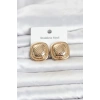 Mey İthalat® 316L Çelik Gold Renk Düğme Model Kadın Küpe
