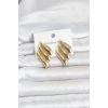 Mey İthalat® 316L Çelik Gold Renk Motif Model Kadın Küpe