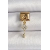 Mey İthalat® 316L Çelik Gold Renk Sallantı Zirkon Taşlı Anahtar Model Nomination Charm