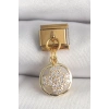 Mey İthalat® 316L Çelik Gold Renk Sallantı Zirkon Taşlı Yonca Model Nomination Charm