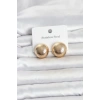 Mey İthalat® 316L Çelik Gold Renk Top Model Kadın Küpe