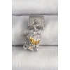 Mey İthalat® 316L Çelik Gümüş Renk Sallantı Aslan Model Nomination Charm