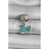 Mey İthalat® 316L Çelik Gümüş Renk Sallantı Mavi Balina Model Nomination Charm