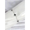 Mey İthalat® 316L Çelik Gümüş Renk Siyah Baby Boy Yonca Bileklik