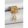 Mey İthalat® 316L Çelik Sallantılı Deniz Kabuğu Model Gold Renk Nomination Charm