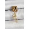 Mey İthalat® 316L Çelik Sallantılı Zirkon Taşlı Deniz Anası Model Gold Renk Nomination Charm