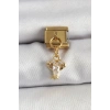 Mey İthalat® 316L Çelik Sallantılı Zirkon Taşlı Yengeç Model Gold Renk Nomination Charm