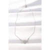 Mey İthalat® 316L Çelik Silver Renk Zirkon Taşlı Kalpli Kanat Kolye
