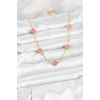 Mey İthalat® 316L Çelik Zincir Gold Renk Pembe Baby Boy Yonca Kadın Kolye