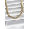 Mey İthalat® CM 14K Gold Renk Kalın Yassı Yılan Zincir Model 45 cm Kadın Kolye