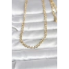 Mey İthalat® CM 14K Gold Renk Yassı Oval Zincirli Model 60 cm Kadın Kolye