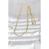 Mey İthalat® CM 14K Gold Renk Yassı Oval Zincirli Model 60 cm Kadın Kolye