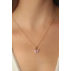 Mey İthalat® Gold Lila Renk Kelebek Figür Kadın Kolye