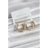 Mey İthalat® Gold Renk Pirinç Halka 25 mm Kadın Küpe