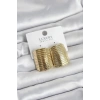 Mey İthalat® Gold Renk Pirinç Vintage Esintili Statement Küpe