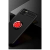 Mey İthalat®  Huawei Y5P Kılıf Range Yüzüklü Silikon - Siyah-Kırmızı
