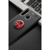 Mey İthalat®  Huawei Y6P Kılıf Range Yüzüklü Silikon - Siyah-Kırmızı