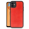 Mey İthalat®  iPhone 11 Kılıf Aras Deri Kapak - Kırmızı