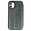 Mey İthalat®  iPhone 11 Kılıf Flip Cover - Koyu Yeşil