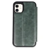 Mey İthalat®  iPhone 11 Kılıf Flip Cover - Koyu Yeşil