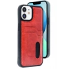 Mey İthalat®  iPhone 11 Kılıf Sara Kartvizitli Deri Kılıf - Kırmızı