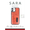 Mey İthalat®  iPhone 11 Kılıf Sara Kartvizitli Deri Kılıf - Kırmızı