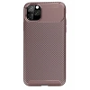 Mey İthalat®  iPhone 11 Pro Max Kılıf Auto Focus Karbon Kapak - Kahverengi