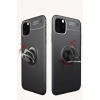 Mey İthalat®  iPhone 11 Pro Max Kılıf Range Yüzüklü Silikon - Siyah