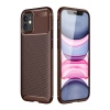 Mey İthalat®  iPhone 12 Mini Kılıf Auto Focus Karbon Kapak - Kahverengi