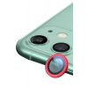 Mey İthalat®  iPhone 12 Mini Raze Metal Kamera Lens - Kırmızı