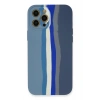 Mey İthalat®  iPhone 12 Pro Kılıf Ebruli Lansman Silikon - Mavi-Gri