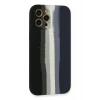 Mey İthalat®  iPhone 12 Pro Kılıf Ebruli Lansman Silikon - Siyah-Lacivert