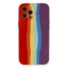 Mey İthalat®  iPhone 12 Pro Max Kılıf Ebruli Lansman Silikon - Kırmızı-Mor